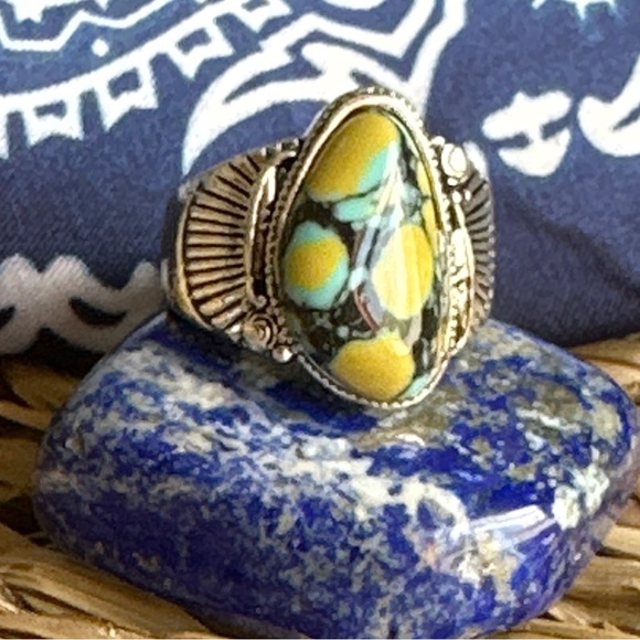 Alquimia Jewelry - Navajo turquoise statement gem ring/Navajo turquoise ring/ souwestern jewelry